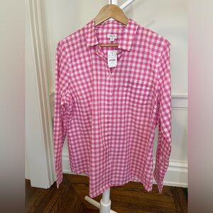 NWT J.Crew Pink Gingham Button-Down Shirt – Size XL